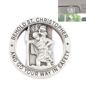 St Christopher מדליית המכונית סנט כריסטופר מגן קליפ אוטומטי מגן השמש אביזרים