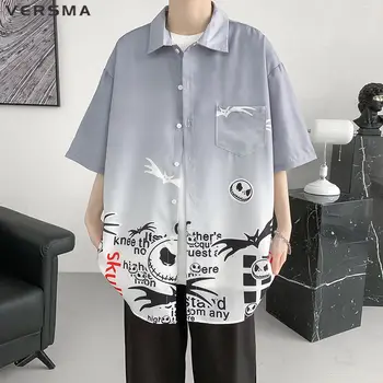 VERSMA אופנה קוריאנית Harajuku שיפוע גרפיטי להדפיס חולצות זכר הקיץ אופנת רחוב קריקטורה החולצה נשים החולצה 5XL Dropshipping