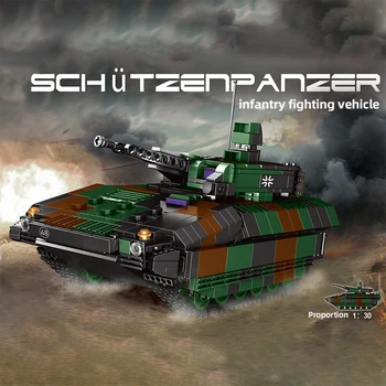 גרמניה החדשה נשק צבאי סדרה פני Battereield קוגר רכב משוריין דגם אבני הבניין MOC לבנים צעצועים לילדים