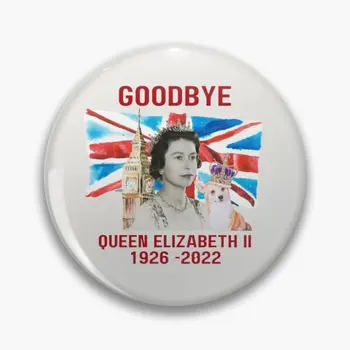 שלום המלכה אליזבת השנייה, 1926 2022 R רך כפתור Pin בגדים הסיכה יצירתי מתכת מתנה תכשיטים קריקטורה חמודה מאהבת נשים